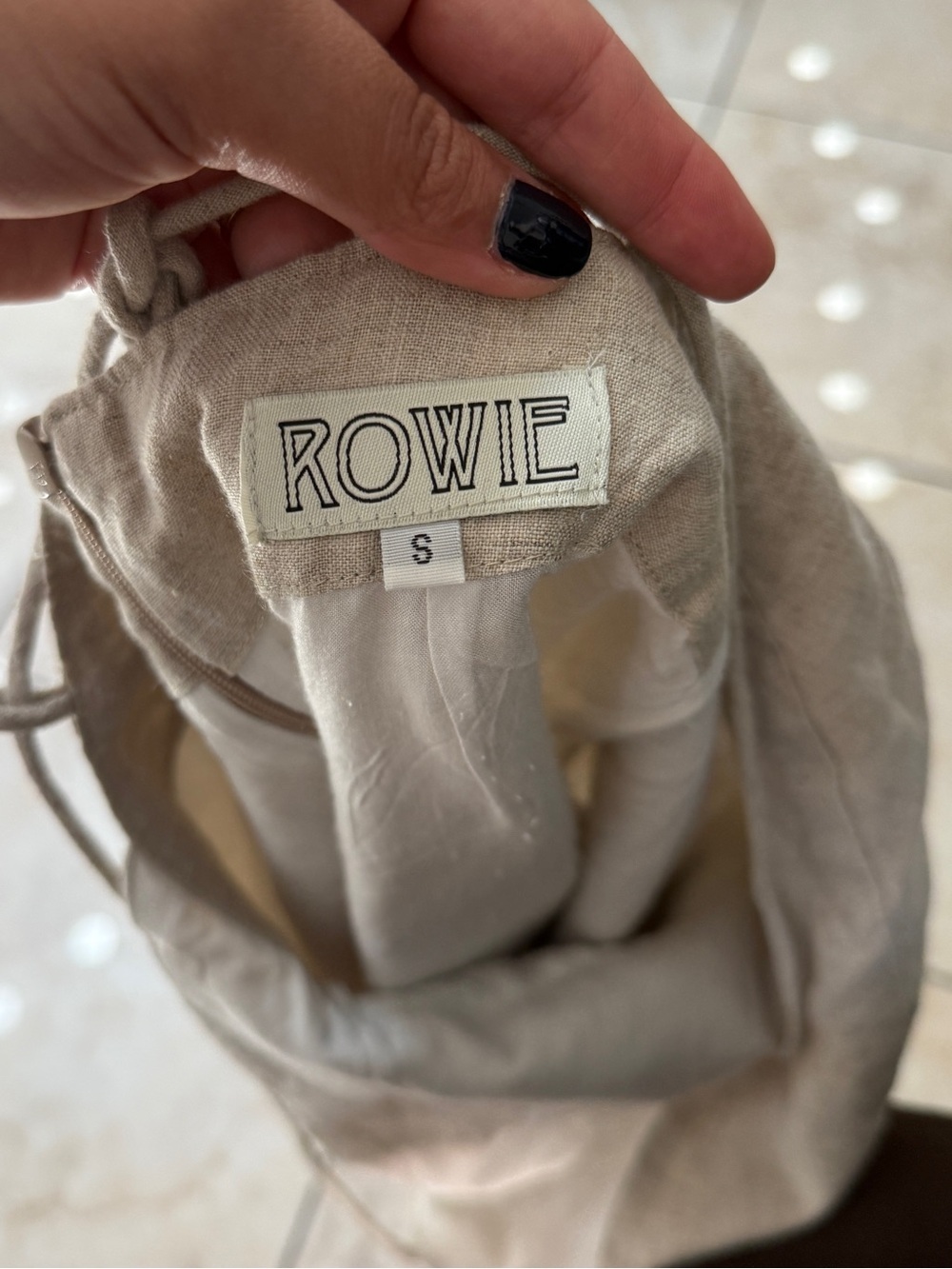 Open Back Linen Mini Dress - Picture 4 of 8